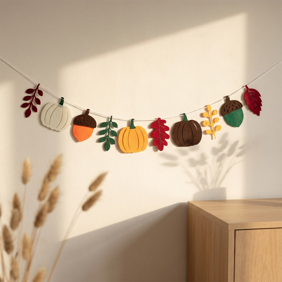 Home Textiles Usa - Bandiera Autunnale con Foglie di Zucca,