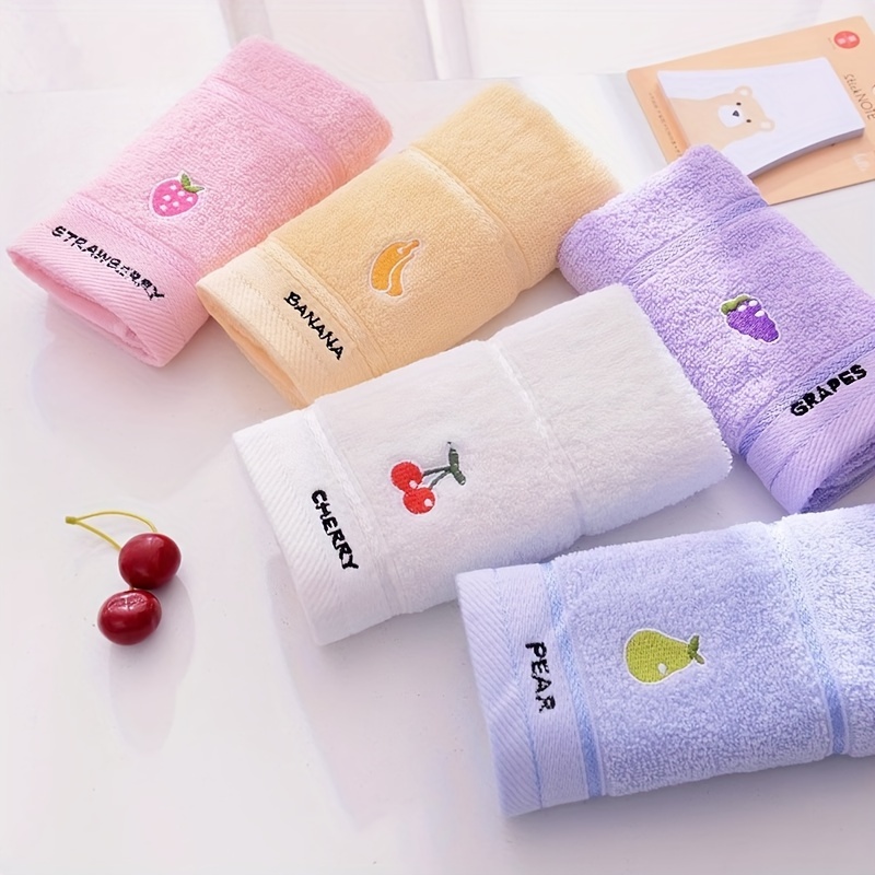 Home Textiles Face Towel - 3 Asciugamani con Motivi di Frutta
