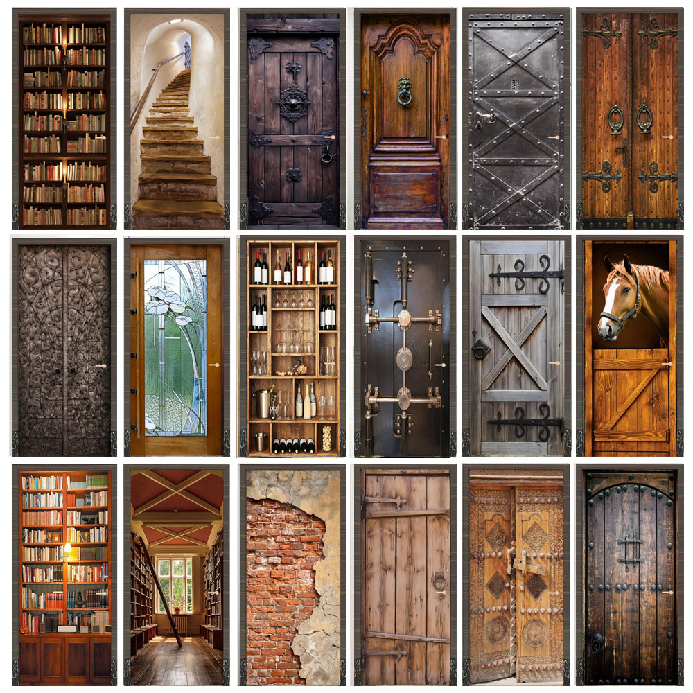 Wooden Door Mural Decal Sticke - Home Textiles Perth recensione e prezzo